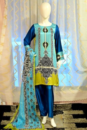 Digital Printed Hand Touched Dress