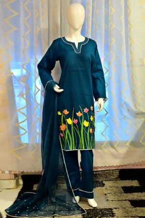 Premium Self Jacquard Lawn Dress for Women