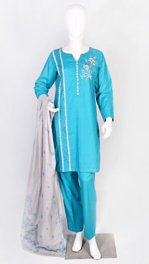 Stylish Self Jacquard Lawn Ensemble